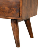 Fogel Open Bedside Table 2 Drawers, Medium - Chestnut Bedside Tables - Bokel Home