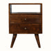 Fogel Open Bedside Table 2 Drawers, Medium - Chestnut Bedside Tables - Bokel Home