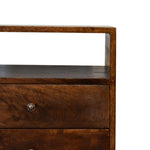 Fogel Open Bedside Table 2 Drawers, Medium - Chestnut Bedside Tables - Bokel Home