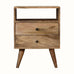 Fogel Open Bedside Table 2 Drawers, Medium - Natural Bedside Tables - Bokel Home