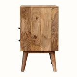 Fogel Open Bedside Table 2 Drawers, Medium - Natural Bedside Tables - Bokel Home