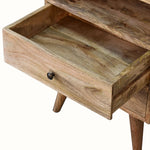 Fogel Open Bedside Table 2 Drawers, Medium - Natural Bedside Tables - Bokel Home