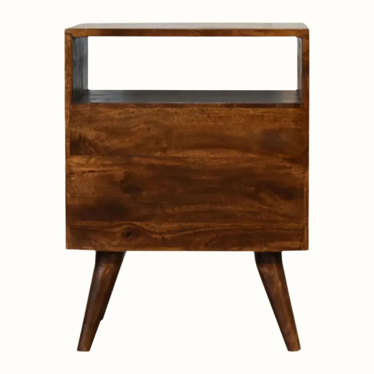 Fogel Open Bedside Table, Medium - Chestnut Bedside Tables - Bokel Home