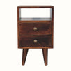 Fogel Open Bedside Table, Small - California Walnut Bedside Tables - Bokel Home