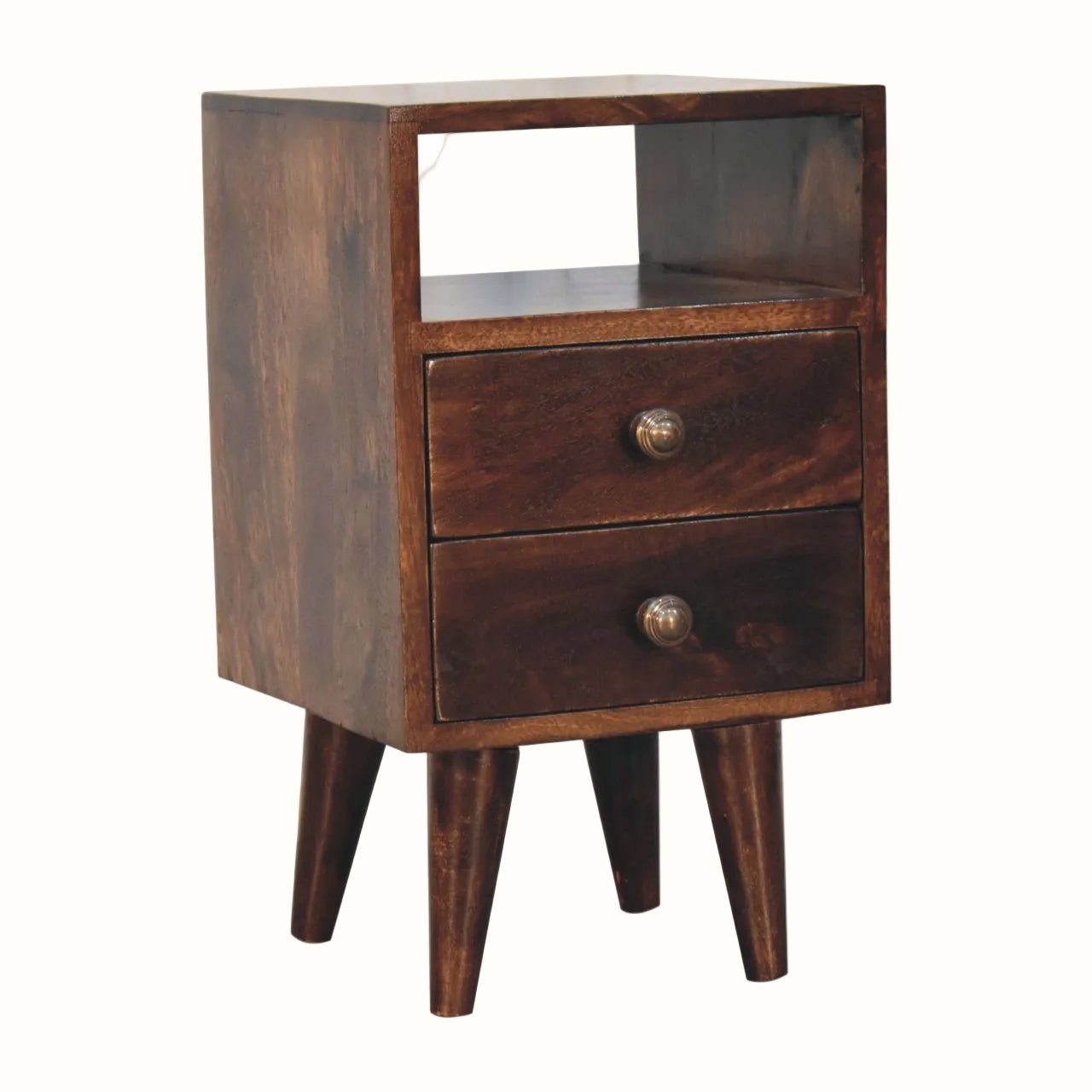 Fogel Open Bedside Table, Small - California Walnut Bedside Tables - Bokel Home