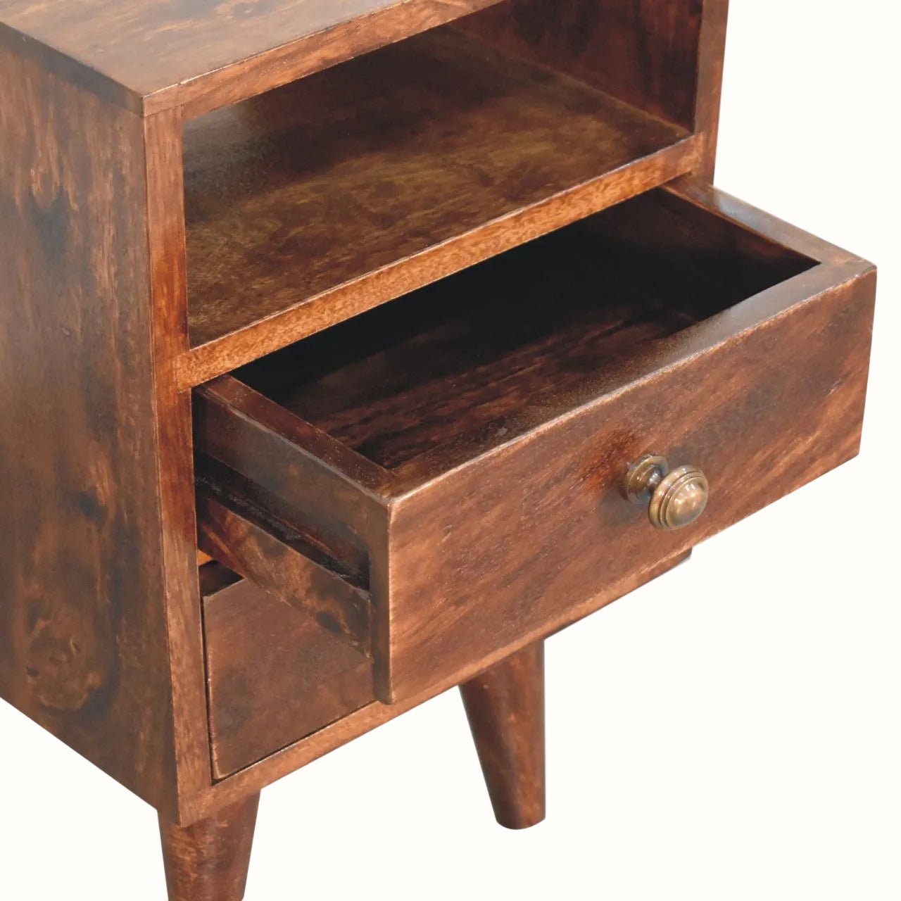 Fogel Open Bedside Table, Small - California Walnut Bedside Tables - Bokel Home