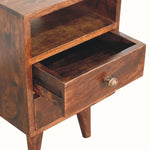 Fogel Open Bedside Table, Small - California Walnut Bedside Tables - Bokel Home