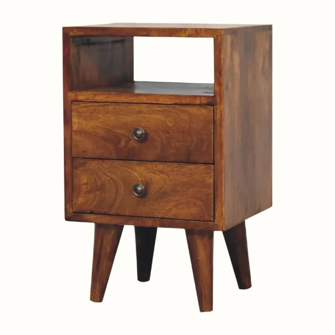 Fogel Open Bedside Table, Small - Chestnut Bedside Tables - Bokel Home