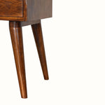 Fogel Open Bedside Table with 1 Drawer, Medium- Chestnut Bedside Tables - Bokel Home
