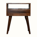 Fogel Open Bedside Table with 1 Drawer, Medium- Chestnut Bedside Tables - Bokel Home