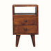 Fogel Open Bedside Table with 2 Drawers, Small - Chestnut Bedside Tables - Bokel Home