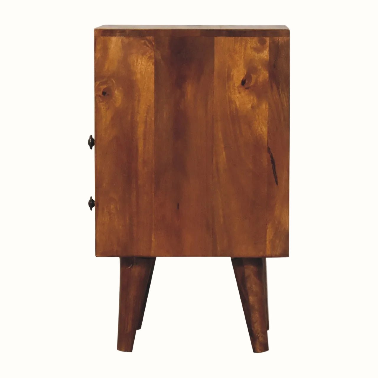 Fogel Open Bedside Table with 2 Drawers, Small - Chestnut Bedside Tables - Bokel Home