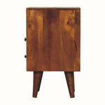 Fogel Open Bedside Table with 2 Drawers, Small - Chestnut Bedside Tables - Bokel Home