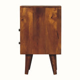 Fogel Open Bedside Table with 2 Drawers, Small - Chestnut Bedside Tables - Bokel Home
