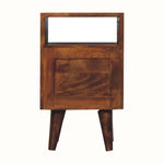 Fogel Open Bedside Table with 2 Drawers, Small - Chestnut Bedside Tables - Bokel Home