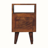 Fogel Open Bedside Table with 2 Drawers, Small - Chestnut Bedside Tables - Bokel Home