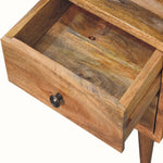 Fogel Open Bedside Table with 2 Drawers, Small - Natural Bedside Tables - Bokel Home