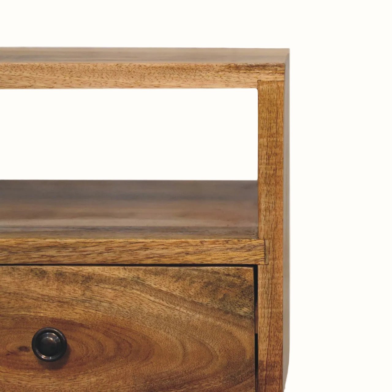 Fogel Open Bedside Table with 2 Drawers, Small - Natural Bedside Tables - Bokel Home