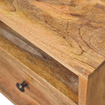 Fogel Open Bedside Table with 2 Drawers, Small - Natural Bedside Tables - Bokel Home