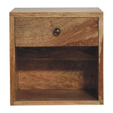 Fogel Open Floating Bedside Table, Small - Natural Bedside Tables - Bokel Home
