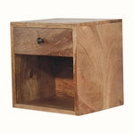 Fogel Open Floating Bedside Table, Small - Natural Bedside Tables - Bokel Home
