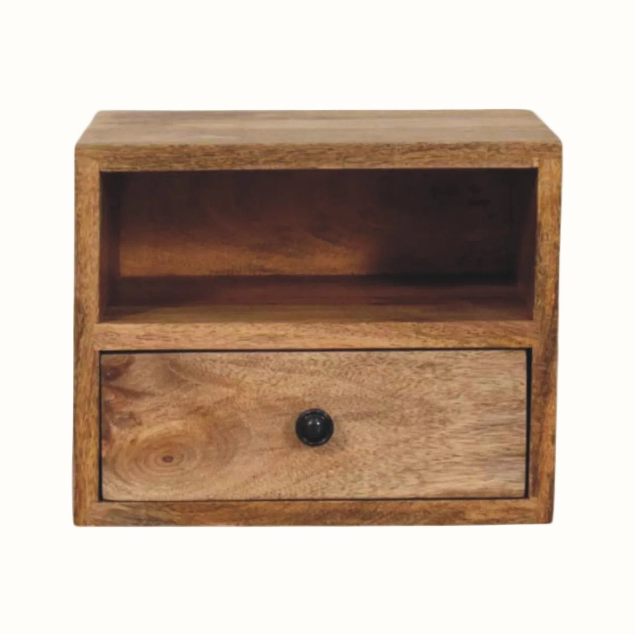 Fogel Open Floating Bedside Table, Small - Natural Bedside Tables - Bokel Home