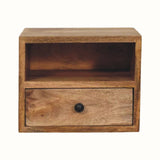 Fogel Open Floating Bedside Table, Small - Natural Bedside Tables - Bokel Home