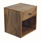 Fogel Open Floating Bedside Table, Small - Natural Bedside Tables - Bokel Home