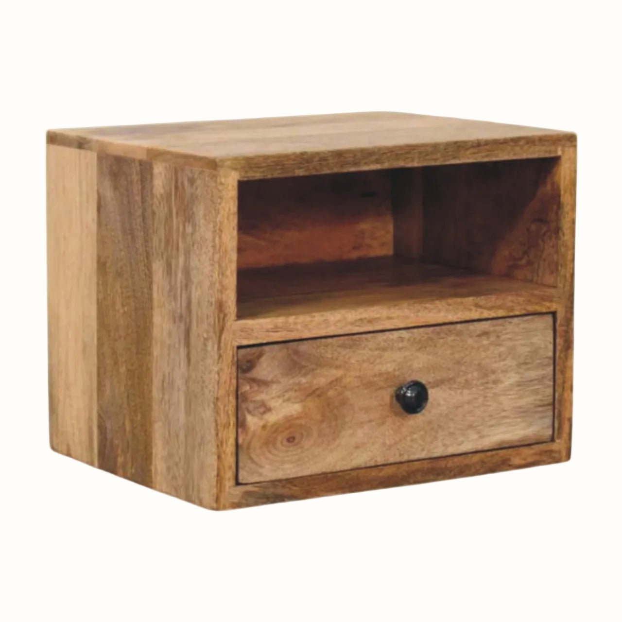 Fogel Open Floating Bedside Table, Small - Natural Bedside Tables - Bokel Home