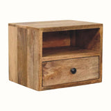 Fogel Open Floating Bedside Table, Small - Natural Bedside Tables - Bokel Home