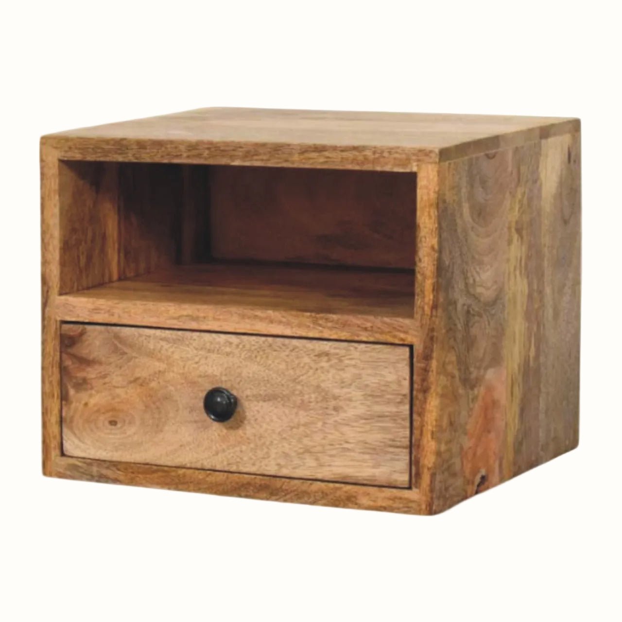 Fogel Open Floating Bedside Table, Small - Natural Bedside Tables - Bokel Home