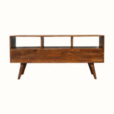 Fogel Open Triple Shelf TV Stand - Chestnut TV Stands - Bokel Home