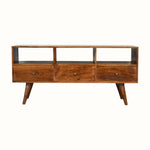 Fogel Open Triple Shelf TV Stand - Chestnut TV Stands - Bokel Home