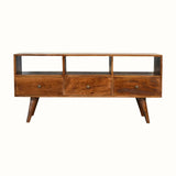 Fogel Open Triple Shelf TV Stand - Chestnut TV Stands - Bokel Home