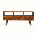 Fogel Open Triple Shelf TV Stand, Large - Chestnut TV Stands - Bokel Home