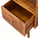 Fogel Open Triple Shelf TV Stand, Large - Chestnut TV Stands - Bokel Home