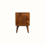 Fogel Open Triple Shelf TV Stand, Large - Chestnut TV Stands - Bokel Home