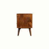 Fogel Open Triple Shelf TV Stand, Large - Chestnut TV Stands - Bokel Home