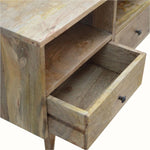 Fogel Open Triple Shelf TV Stand, Large- Natural TV Stands - Bokel Home