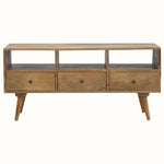 Fogel Open Triple Shelf TV Stand, Large- Natural TV Stands - Bokel Home