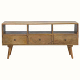 Fogel Open Triple Shelf TV Stand, Large- Natural TV Stands - Bokel Home