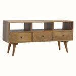 Fogel Open Triple Shelf TV Stand, Large- Natural TV Stands - Bokel Home