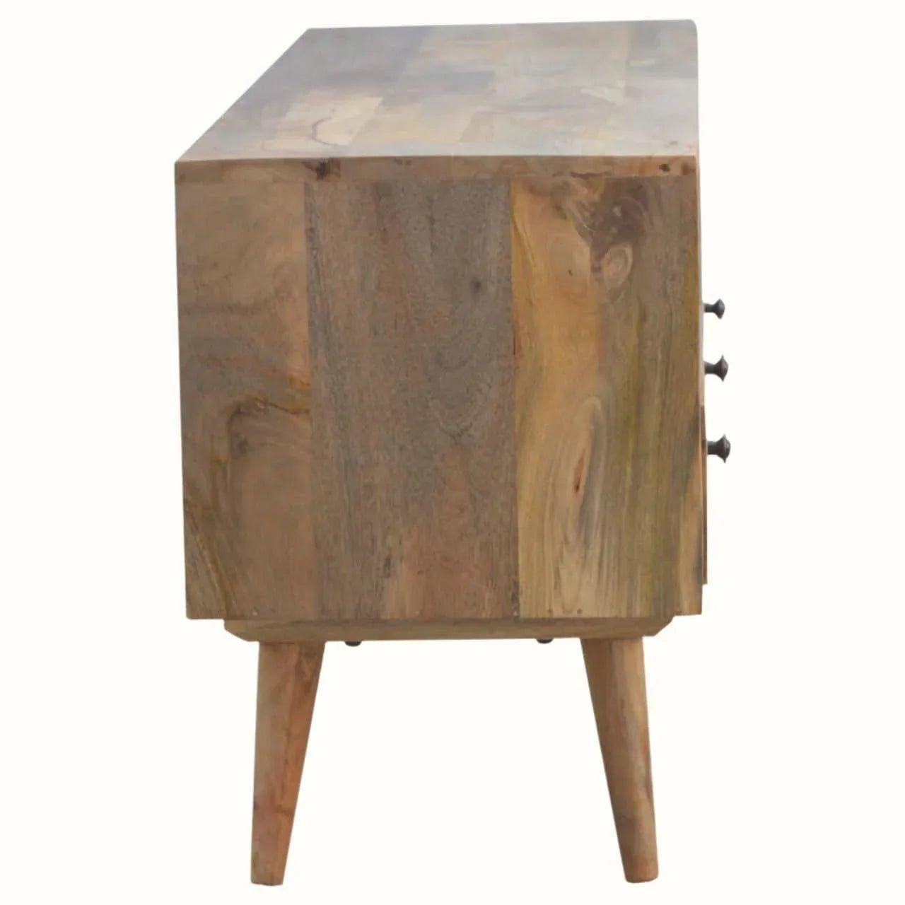 Fogel Open Triple Shelf TV Stand, Large- Natural TV Stands - Bokel Home