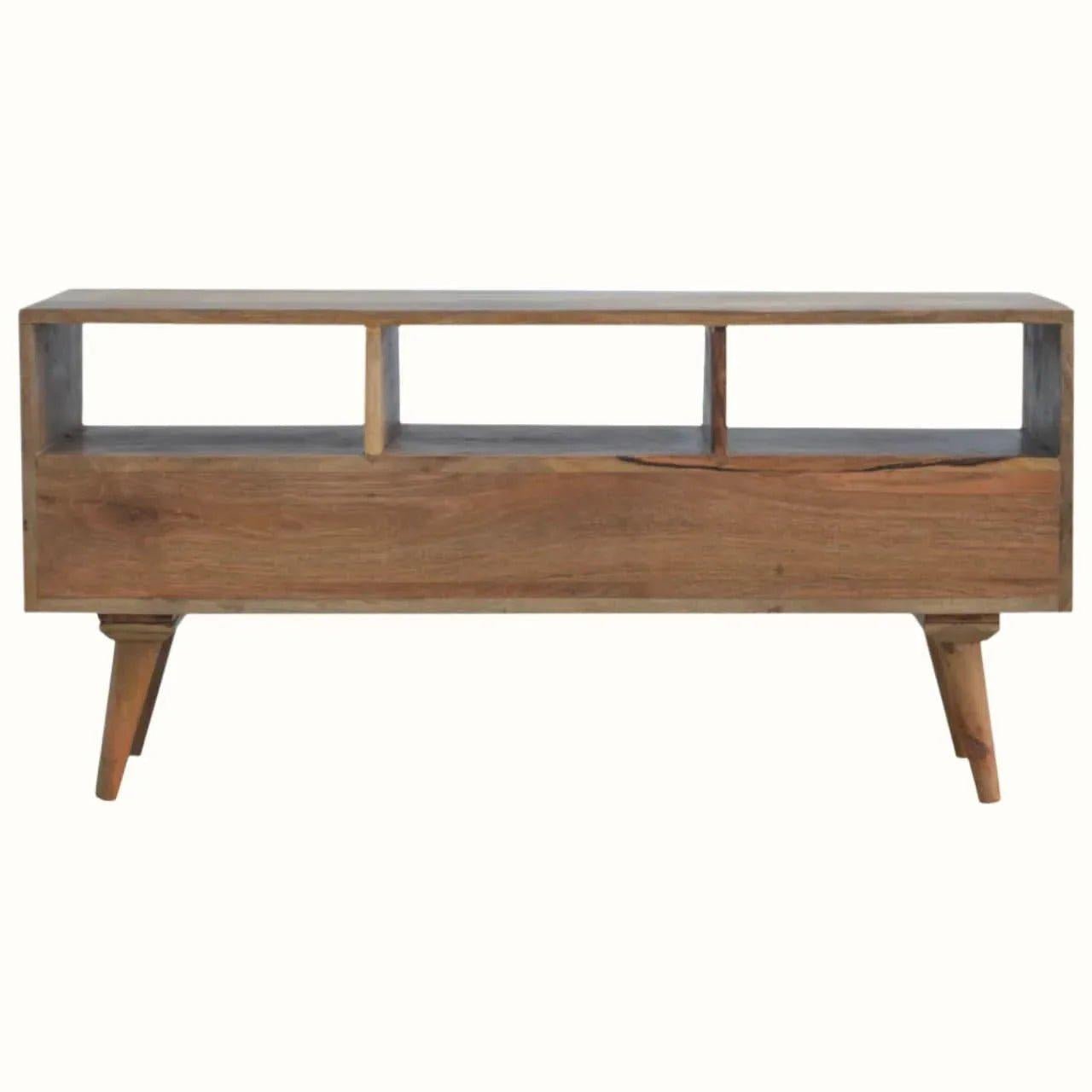 Fogel Open Triple Shelf TV Stand, Large- Natural TV Stands - Bokel Home
