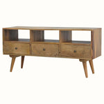 Fogel Open Triple Shelf TV Stand, Large- Natural TV Stands - Bokel Home