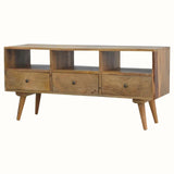 Fogel Open Triple Shelf TV Stand, Large- Natural TV Stands - Bokel Home