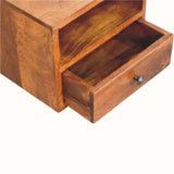 Fogel Open Wall Mounted Bedside Table, Small - Chestnut Bedside Tables - Bokel Home