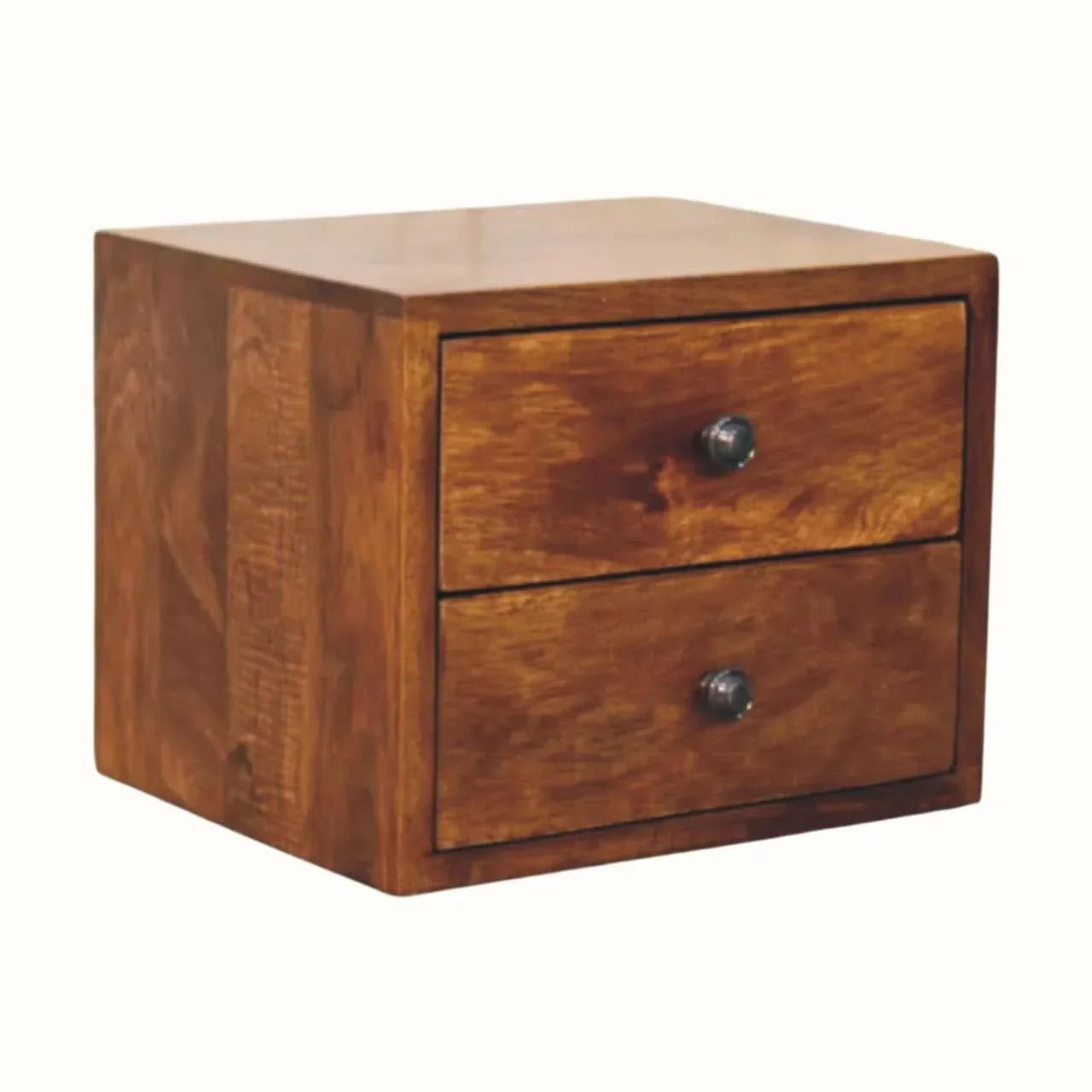 Fogel Wall Mounted Bedside Table, Small - Chestnut Bedside Tables - Bokel Home