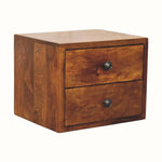 Fogel Wall Mounted Bedside Table, Small - Chestnut Bedside Tables - Bokel Home