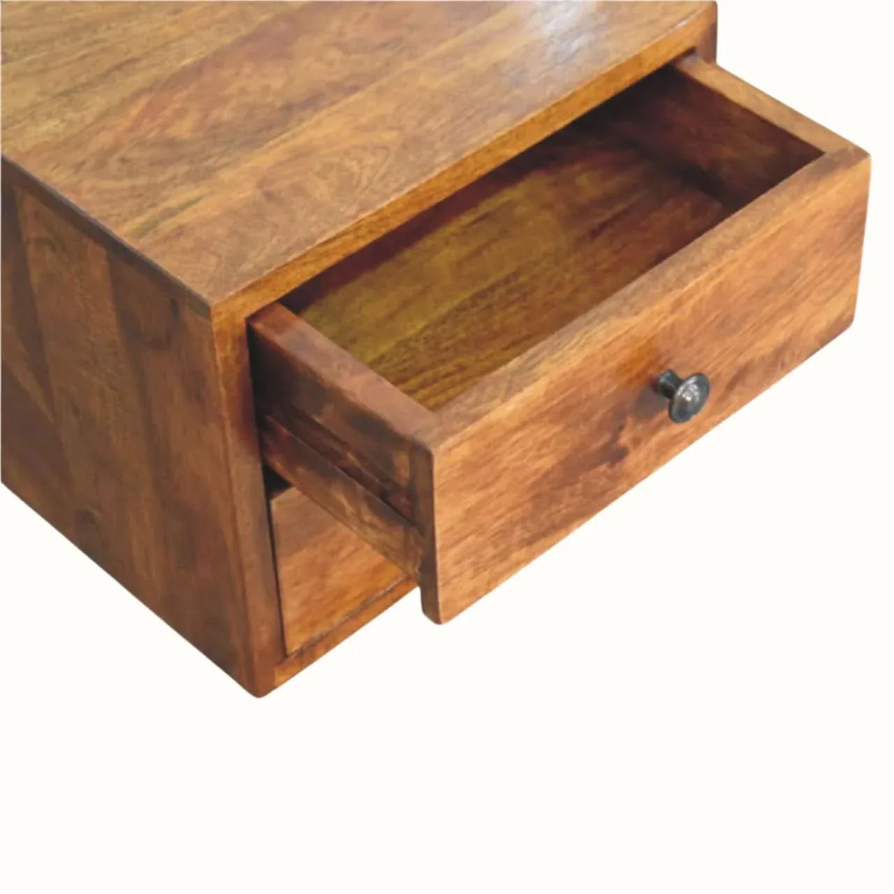 Fogel Wall Mounted Bedside Table, Small - Chestnut Bedside Tables - Bokel Home